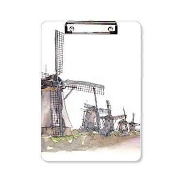 Imagem de Windmill in Holand Prancheta para prancheta para escrita A4