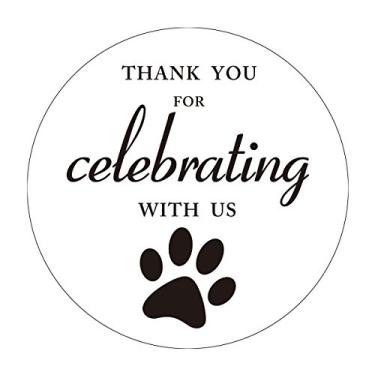 Imagem de Adesivos de agradecimento com estampa de patas Magjuche, canino de gato, pata de animal, chá de bebê, etiqueta de , 5 cm redonda, pacote com 40