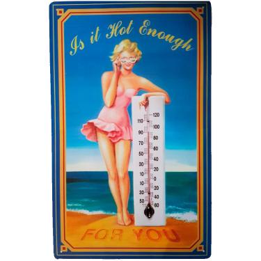 Imagem de Placa De Metal Retrô Pinup Hot