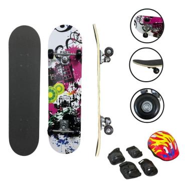 Imagem de Skate Infantil 31´´ Iniciante Montado Completo com Kit de Proteção Importway Bw-014kc City