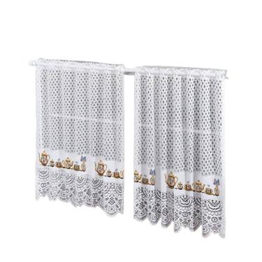 Imagem de Cortina Pia Vitro Renda Cozinha Bule 1,60X0,80 Alt