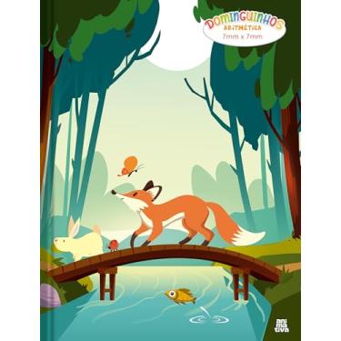 Imagem de Caderno Quadriculado Animativa, Dominguinhos, Costurado, 40 Folhas, Pacote com 5