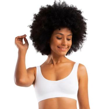 Imagem de 3 Top Sem Bojo Sem Costura Regata Microfibra Fitness She, Branco, G