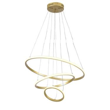 Imagem de Lustre Pendente 3 em 1 Arco Aneis Led Infinito Perfil Luminaria Ajusta