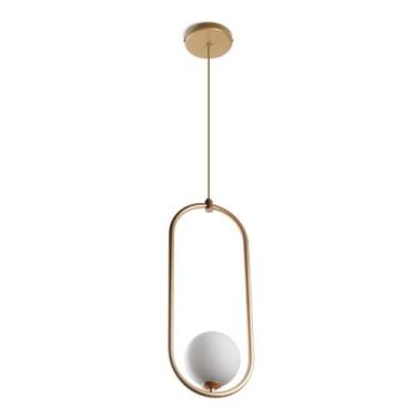 Imagem de Luminária Pendente Oval Bola De Vidro Dourado Fosco Spotline, Bivolt