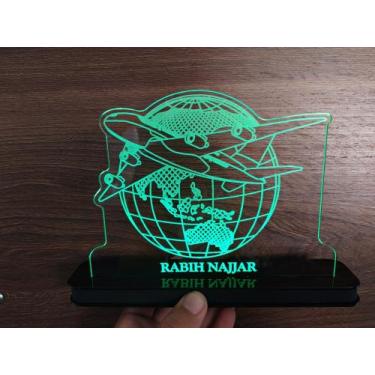 Imagem de Luminária Decorativa com LED Avião Planeta Terra - Hobbies do Ofício, 