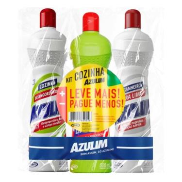 Imagem de Desengordurante Limão + Multiuso Limão + Tira Limo Squeeze 500ml Azuli