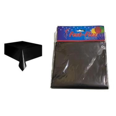 Imagem de Kit 30 Toalhas Para Mesa De Plástico Descartável 78X78 Preta - Lixx