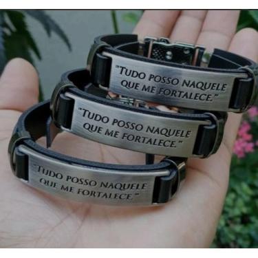 Imagem de Pulseira Bracelete Sintético Ajustável Regulavel Masculino Feminino Pl