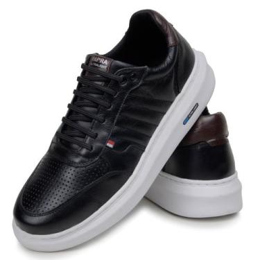 Imagem de Sapatenis Masculino 100% Couro Legitimo Tenis Casual Detalhado Cores M