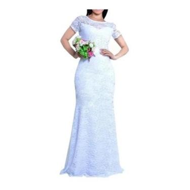 Imagem de Vestido Civil Renda Plus Size Noiva Casamento Festa - Bella Fest, XXG,