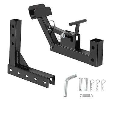 Imagem de Engate de transporte de lata de lixo ajustável com adaptador, receptor de engate de 5 cm para reboques/caminhões/carros/carrinhos de golfe/quadriciclos