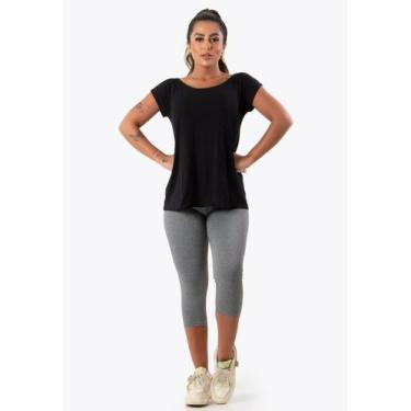 Imagem de Blusa Sobre Legging Feminina Fitness Furadinha Academia - blees, Preto