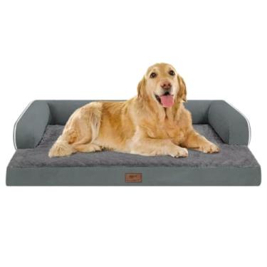 Imagem de Cama grande para cães ortopédica lavável – reforço de camas – extra GG GG para cães grandes – Sofá de sofá de espuma viscoelástica – Impermeável com capa removível
