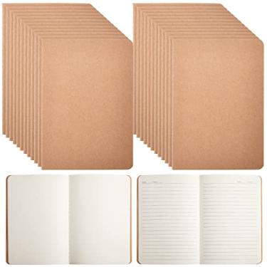 Imagem de Pacote com 48 cadernos de papel kraft A5 Caderno forrado e em branco 20 x 15 cm Caderno de viagem diário para viajantes estudantes escrevendo Diário Material escolar de escritório, 68 páginas 34 folhas