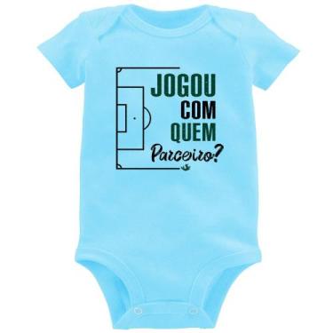 Imagem de Body Bebê Jogou com quem parceiro - Foca na Moda, Azul bebê, GG