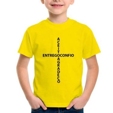 Imagem de Camiseta Infantil Entrego, Confio, Aceito, Agradeço - Foca na Moda, Am