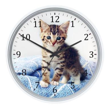 Imagem de Relógio Parede Herweg Nacional 22 Cm Gatinho 660125