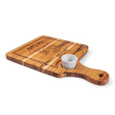 Imagem de Tábua Burguer Time alça Lateral com 1 Ramekin 42x28cm Tecawood