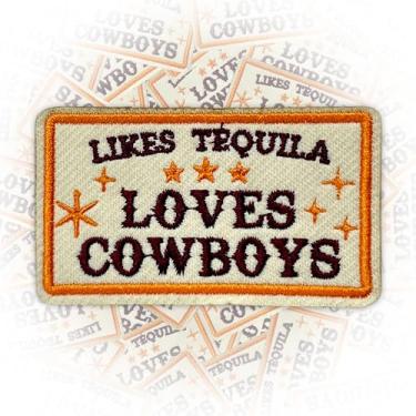 Imagem de Likes Tequila Loves Cowboys Patch de 7,6 cm Presentes ocidentais engraçados México Mexicano Passar/Costurar em Tecido Bordado Remendos para Caminhoneiro Chapéus Roupas Mochila, Acessórios Faça Você