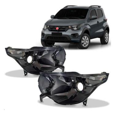 Imagem de Par Carcaça Farol para Fiat Mobi 2016 2017 2018 2019 a 2022 - SP ACESS