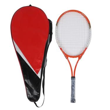 Imagem de Raquete de tênis de 68 cm para adultos, adolescentes, liga de alumínio, nylon, recreativa, raquete de tênis com bolsa de raquete para iniciantes e jogadores intermediários (vermelho)