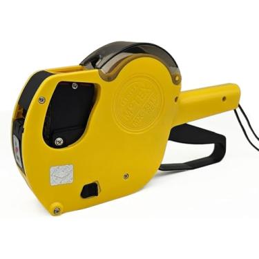 Imagem de Motex MX-2316NEW Pistola de etiqueta de preço de 2 linhas de 20 dígitos – 10 dígitos por linha, 1.000 etiquetas adesivas brancas pré-carregadas e tinta pré-carregada com 1 refil de tinta - para
