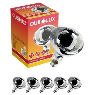 Imagem de 5 Lâmpada Aquecimento Alimentos Infravermelho 250x220v Ourolux, 220V