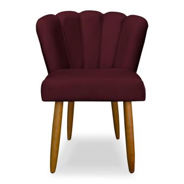Imagem de Cadeira Para Penteadeira Quarto Modelo Flor - Balaqui Decor Cor: Bordô