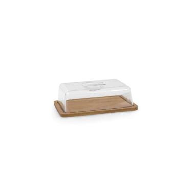 Imagem de Porta Frios Bambu Com Tampa Acrílico 24 Cm