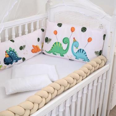 Imagem de Kit De Berço 9 Peças Americano Baby Amor Dino Em Festa Caqui
