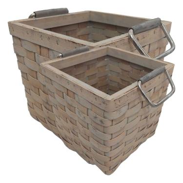 Imagem de Cesta Decorativa De Bambu - 2 Peças