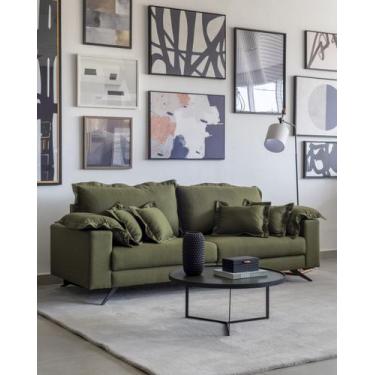 Imagem de Sofá Roman - Linho Verde Esmeralda - Sofá de Fábrica, 1,80m