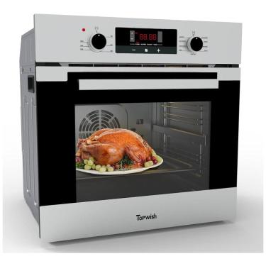 Imagem de Forno de Parede 60cm TOPWISH, Forno Elétrico Embutido, 65 Litros com Convecção, Controle Touch, 9 Programas, Aço Inox
