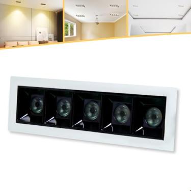 Imagem de Spot Embutir De Led 10w 3000k 24° Branco/Preto Linear Recuado P/Teto