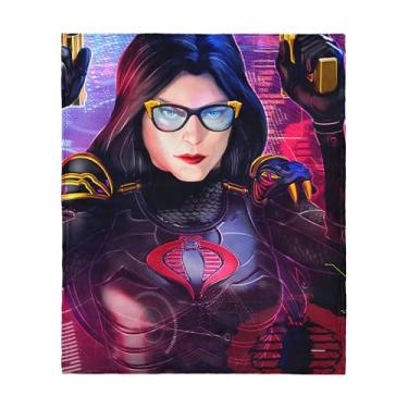 Imagem de G.I. Joe Profile Gallery Baroness Silk Touch Throw, 127 x 152 cm – Cobertor de lã de desenho animado Hasbro, roupa de cama retrô ultramacia para cama ou sofá