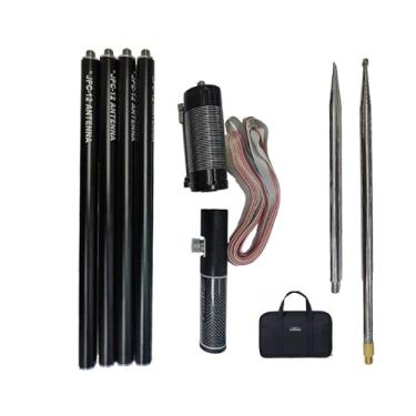 Imagem de Antena JPC-12 HF para rádio amador, antena vertical de todas as bandas de 7 MHz-50 MHz com regulador deslizante, 40 m-6 m, 8 bandas, compatível com QRP, portátil para uso externo