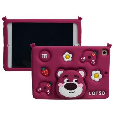 Imagem de Capa de desenho animado para iPad Mini 1/2/3/4/5 7,9 polegadas, suporte de silicone macio MONEHOYSY [à prova de quedas, à prova de choque, antiderrapante] Capa traseira com suporte para crianças,