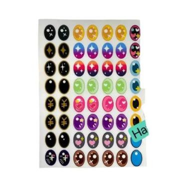 Imagem de Cílios Postiços Coloridos Labubu V1v2 De 17cm Com Adesivos Personalizá