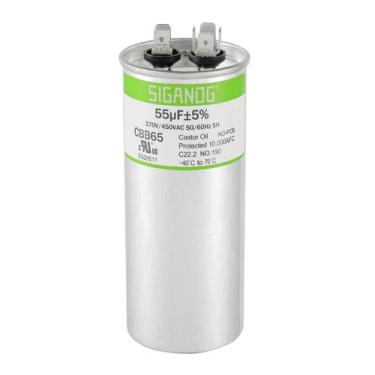 Imagem de Capacitor SIGANDG CBB65 55uF 450V para ar condicionado condensador