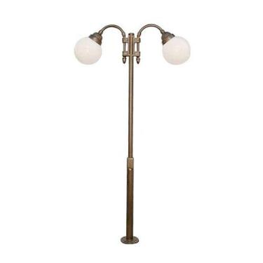 Imagem de Poste Colonial Americano Para Jardim Alumínio 02 Globo 2,34M - LUMINÁR