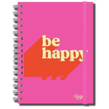 Imagem de Caderno 120 Folhas Capa Dura Espiral Pautadas De Tamanho A4 Rosa Pink (BE HAPPY)