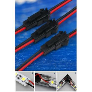 Imagem de Cabo Extensor JST 2 Pinos com Fio Vermelho e Preto 15cm  Macho e Fêmea