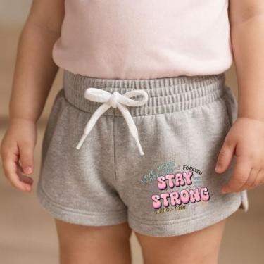 Imagem de Short Moletinho Infantil Feminino Estampado Stay Strong Moda Kids Cria