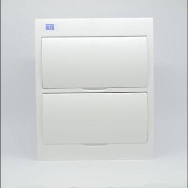 Imagem de Quadro Embutir Pvc Branco Sem Barramento 24 Disjuntores Qdw02-24-be We