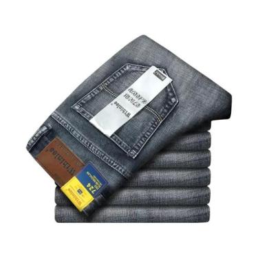 Imagem de Calça Jeans Masculina Elástica - Casual, Clássica e para Trabalho (Azu