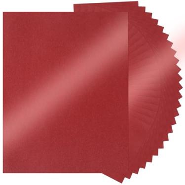 Imagem de 25 folhas de cartolina vermelha brilhante 21 x 28 cm, papel para impressora de 42 kg, para convites de casamento, artesanato, cartões comemorativos, impressão UAP18RE025