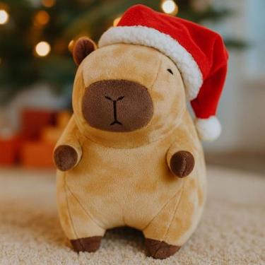 Imagem de Capivara Filo De Pelúcia Natal Com Gorro Igual A Foto Antialérgica Fof