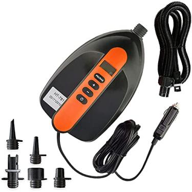 Imagem de Bomba de ar alta elétrica SUP 16PSI, bomba elétrica digital LCD portátil, 110W 12 volts, sensor de temperatura integrado e medidor de tensão para esportes aquáticos inflável SUP Stand Up Paddle Board