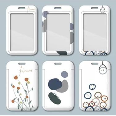 Imagem de 1 cordão para cartão de estudante universitário simples floral crachá de identificação manga pendurado no pescoço capa protetora para controle de acesso de refeição de ônibus trabalho escolar, B